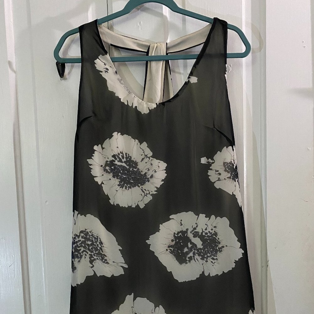 Black and white floral tank top